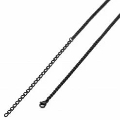 Arkai Rico | Black Stainless Steel Rectangular Box Chain Necklace -MEN NECKLACES shop 16 2ab309e63c4ca91fbb8102b7bfaa7ee11