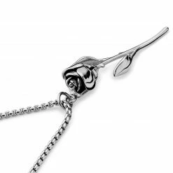 Otsu Egan | Silver-Tone Stainless Steel Rose Box Chain Necklace -MEN NECKLACES shop 16 36129e9fc26504ad357e83a57de711583