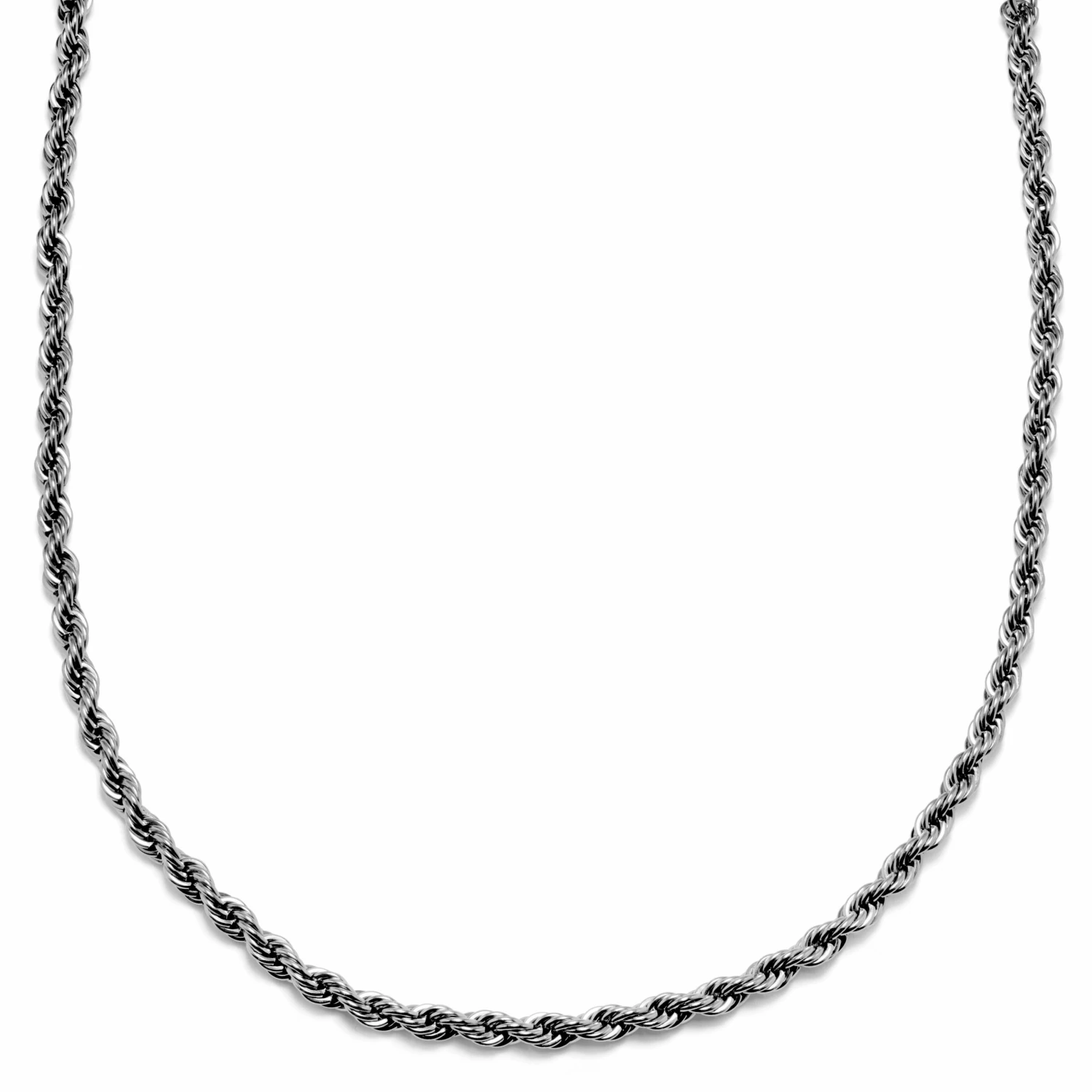 Lucleon Amager | 6 mm Silver-Tone Stainless Steel Rope Chain Necklace 3 Lucleon Amager | 6 mm Silver-Tone Stainless Steel Rope Chain Necklace