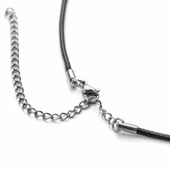 Lucleon Gravel | Silver-Tone Stainless Steel Cross & Black Cord Necklace -MEN NECKLACES shop 17 4 copy 7