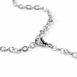Fort Tempus Silver-Tone Stainless Steel Iced Cross Cable Chain Necklace -MEN NECKLACES shop 17 5 copy 5