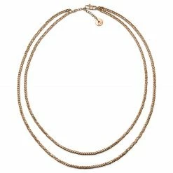 Arkai Rico | 3 mm Rose Gold-Tone Stainless Steel Double Layered Curb Chain Necklace 11 Arkai Rico | 3 mm Rose Gold-Tone Stainless Steel Double Layered Curb Chain Necklace -MEN NECKLACES shop 18 10f0a65d58492a61fc0eee9f584228764