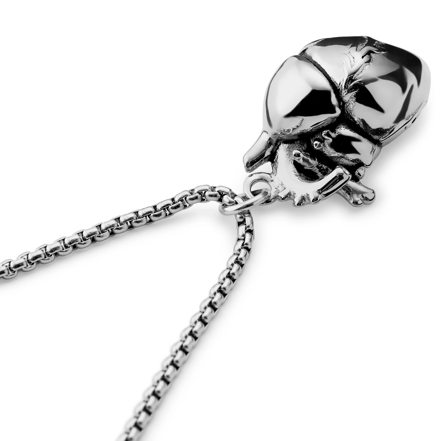 Otsu Egan | Silver-Tone Stainless Steel Heart Box Chain Necklace 8 Otsu Egan | Silver-Tone Stainless Steel Heart Box Chain Necklace - Image 6