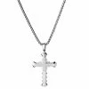 Fort Tempus Silver-Tone Stainless Steel Studded & Layered Cross Box Chain Necklace -MEN NECKLACES shop 19 1 copy 9