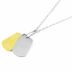 Fort Tempus Gold-Tone Gleaming Dog Tag Necklace -MEN NECKLACES shop 19 2 16 1 9