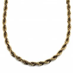 Lucleon Amager | 10 mm Gold-Tone Rope Chain Necklace