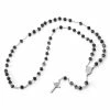 Fort Tempus Silver-Tone & Black Rosary With Silver-Tone Our Lady Of Guadalupe & Cross Beads Necklace -MEN NECKLACES shop 19797 01