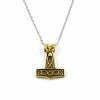 Fort Tempus Gold-Tone Thor's Hammer Cable Chain Necklace -MEN NECKLACES shop 1 14 5