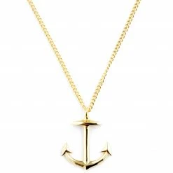 Lucleon Iconic | Gold-Tone Anchor Curb Chain Necklace