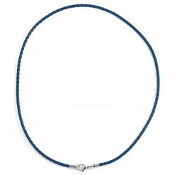 Collin Rowe 3 mm Blue Woven Leather Necklace -MEN NECKLACES shop 1 50 1 189 1 143 1