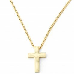 Lucleon Iconic | Gold-Tone Cross Curb Chain Necklace