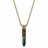 Arkai Rico | Gold-Tone Skull & Green Onyx Bullet Box Chain Necklace -MEN NECKLACES shop 2 1.502b3d390b5c4a783920d7729f1d1261