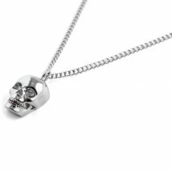 Lucleon Iconic | Silver-Tone Skull Curb Chain Necklace -MEN NECKLACES shop 2 1 84 1 228