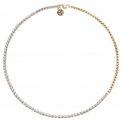 Lucleon Amager | Gold-Tone Zirconia Stainless Steel Chain Necklace -MEN NECKLACES shop 2 1llamag
