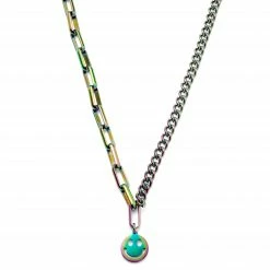 Lucleon Amager | 5 mm Rainbow Stainless Steel Smiley Curb & Cable Chain Necklace
