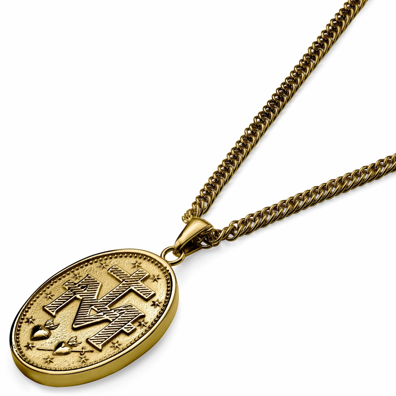 Lucleon Sanctus | Gold-Tone Miraculous Medal Wheat Chain Necklace 7 Lucleon Sanctus | Gold-Tone Miraculous Medal Wheat Chain Necklace - Image 5