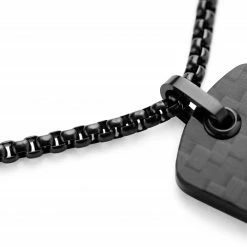 Seizmont Panther | Black Carbon Fiber Dog Tag Necklace -MEN NECKLACES shop 2 4.0a2494fdffe5b889f836e0504b6bc35d