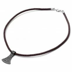 Fort Tempus Brown Leather With Black Stainless Steel Norse Axe Necklace 9 Fort Tempus Brown Leather With Black Stainless Steel Norse Axe Necklace -MEN NECKLACES shop 2 4 149