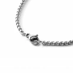 Fort Tempus Silver-Tone & Black Stainless Steel Byzantine Cross Box Chain Necklace -MEN NECKLACES shop 2 4 copy 47