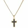 Fort Tempus Gold-Tone Stainless Steel & Black Carbon Fibre Inlay Necklace -MEN NECKLACES shop 20 1 copy 3 1 4