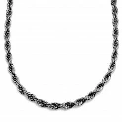 Lucleon Amager | 10 mm Silver-Tone Stainless Steel Rope Chain Necklace