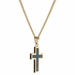 Fort Tempus Gold-Tone Stainless Steel & Black Carbon Fibre Inlay Necklace 9 Fort Tempus Gold-Tone Stainless Steel & Black Carbon Fibre Inlay Necklace -MEN NECKLACES shop 20 2 copy 6