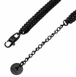 Arkai Rico | 3 mm Black Stainless Steel Double Layered Curb Chain Necklace 13 Arkai Rico | 3 mm Black Stainless Steel Double Layered Curb Chain Necklace -MEN NECKLACES shop 20 48c7e3fe4a20601e791f236153cd572c0