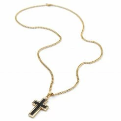 Fort Tempus Gold-Tone Stainless Steel & Black Carbon Fibre Inlay Necklace 10 Fort Tempus Gold-Tone Stainless Steel & Black Carbon Fibre Inlay Necklace -MEN NECKLACES shop 20 4 copy 4