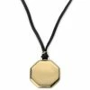Lucleon Gold-Tone Octagonal Plate & Black Rope Necklace 2 Lucleon Gold-Tone Octagonal Plate & Black Rope Necklace -MEN NECKLACES shop 2047a246fe26cb04de003bcfdb5ee1fe8353