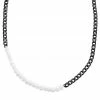 Lucleon Amager | 7 mm Gunmetal Stainless Steel & White Pearl Curb Chain Necklace 1 Lucleon Amager | 7 mm Gunmetal Stainless Steel & White Pearl Curb Chain Necklace -MEN NECKLACES shop 21 22b5d26054a512ba4de64a43f39d7f669