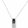 Fort Tempus Silver-Tone & Black Stainless Steel Plate Cable Chain Necklace -MEN NECKLACES shop 21 2 29