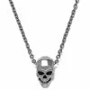 Moody Mason Silver-Tone Stainless Steel Skull Cable Chain Necklace 2 Moody Mason Silver-Tone Stainless Steel Skull Cable Chain Necklace -MEN NECKLACES shop 21459 1 1