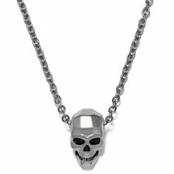 Moody Mason Silver-Tone Stainless Steel Skull Cable Chain Necklace
