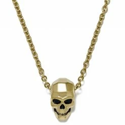 Moody Mason Gold-Tone & Black Skull Cable Chain Necklace