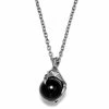 Moody Mason Silver-Tone Stainless Steel Claw & Black Agate Stone Cable Chain Necklace 1 Moody Mason Silver-Tone Stainless Steel Claw & Black Agate Stone Cable Chain Necklace -MEN NECKLACES shop 21462 1