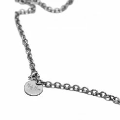 Moody Mason Silver-Tone Stainless Steel Claw & Black Agate Stone Cable Chain Necklace -MEN NECKLACES shop 21462 4