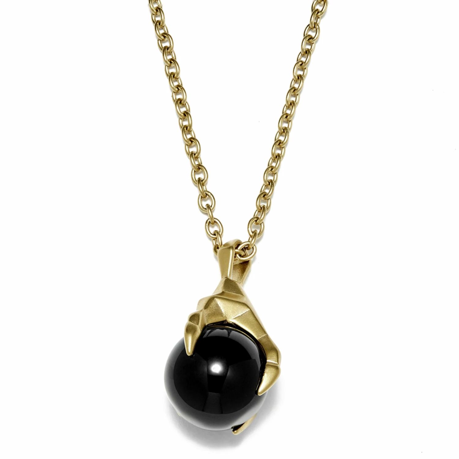 Moody Mason Gold-Tone Claw & Black Agate Stone Cable Chain Necklace 3 Moody Mason Gold-Tone Claw & Black Agate Stone Cable Chain Necklace