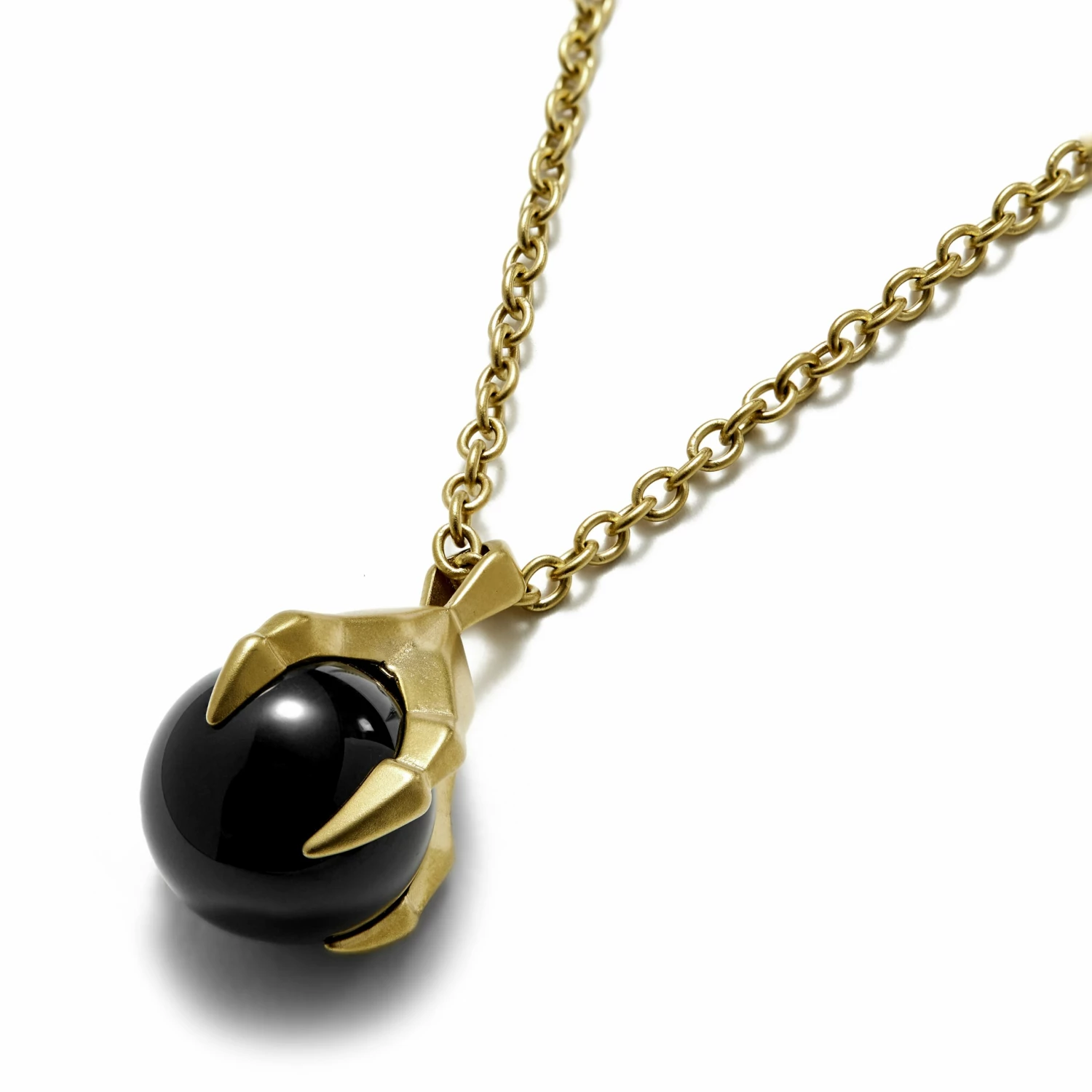 Moody Mason Gold-Tone Claw & Black Agate Stone Cable Chain Necklace 4 Moody Mason Gold-Tone Claw & Black Agate Stone Cable Chain Necklace - Image 2