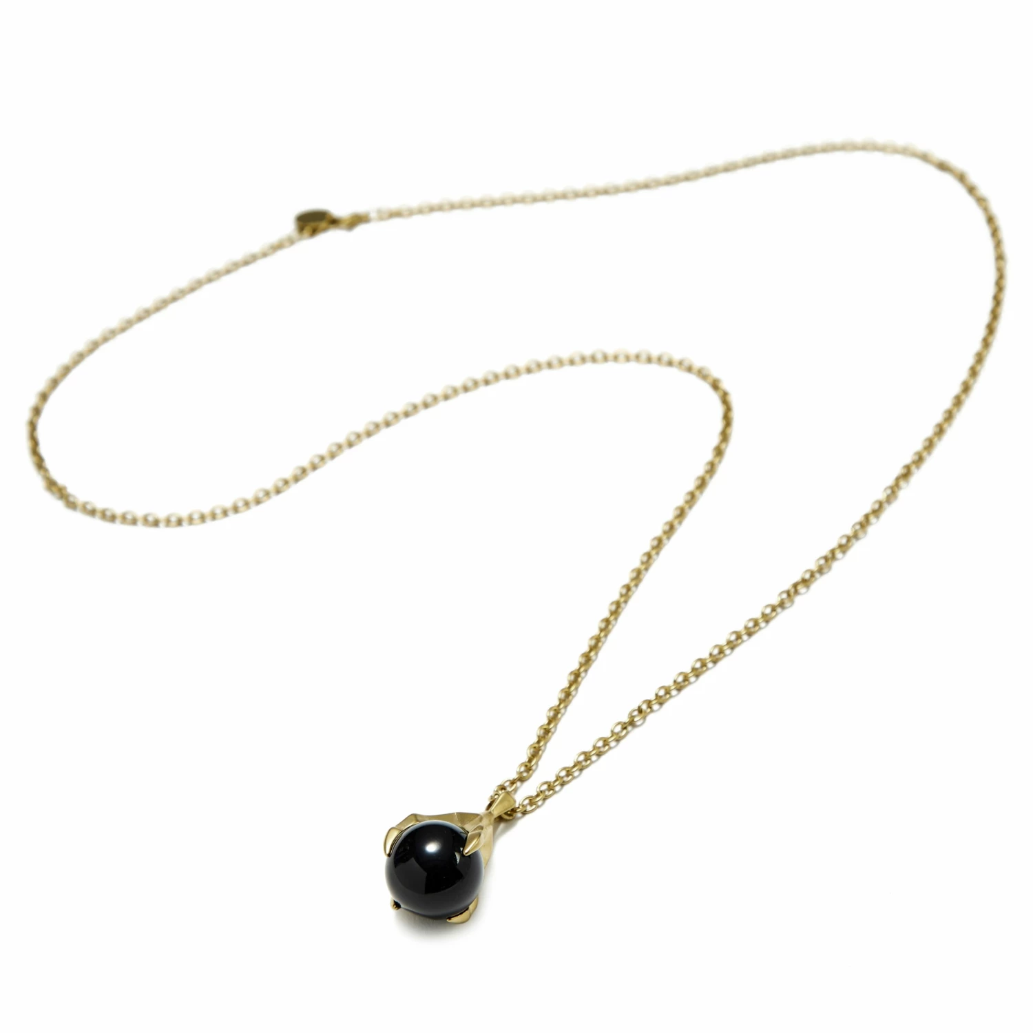 Moody Mason Gold-Tone Claw & Black Agate Stone Cable Chain Necklace 5 Moody Mason Gold-Tone Claw & Black Agate Stone Cable Chain Necklace - Image 3