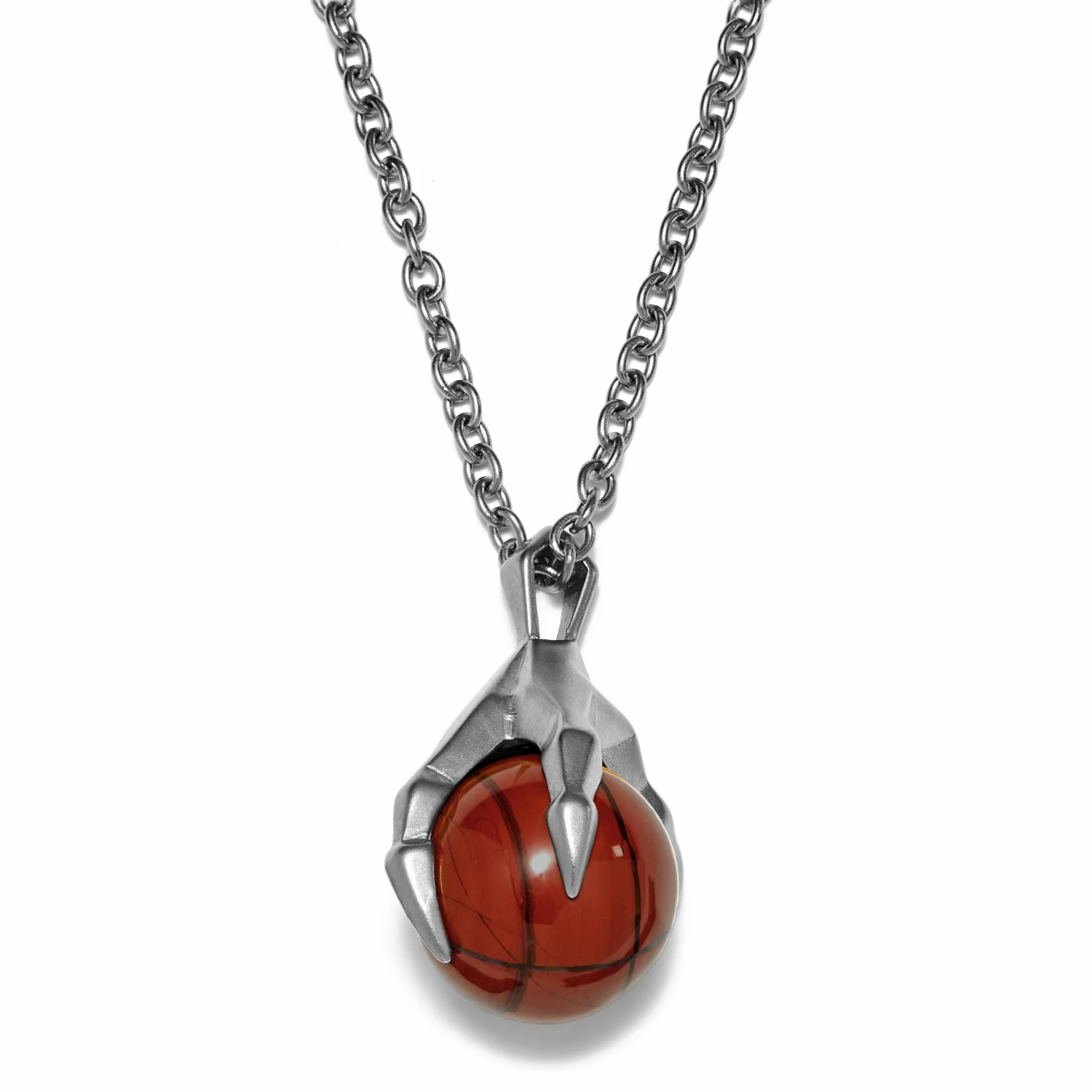 Moody Mason Silver-Tone Stainless Steel Claw & Red Jasper Stone Cable Chain Necklace 3 Moody Mason Silver-Tone Stainless Steel Claw & Red Jasper Stone Cable Chain Necklace