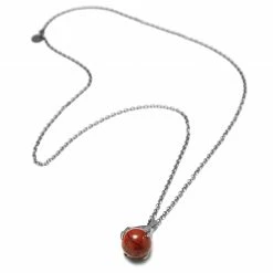 Moody Mason Silver-Tone Stainless Steel Claw & Red Jasper Stone Cable Chain Necklace 10 Moody Mason Silver-Tone Stainless Steel Claw & Red Jasper Stone Cable Chain Necklace -MEN NECKLACES shop 21465 03
