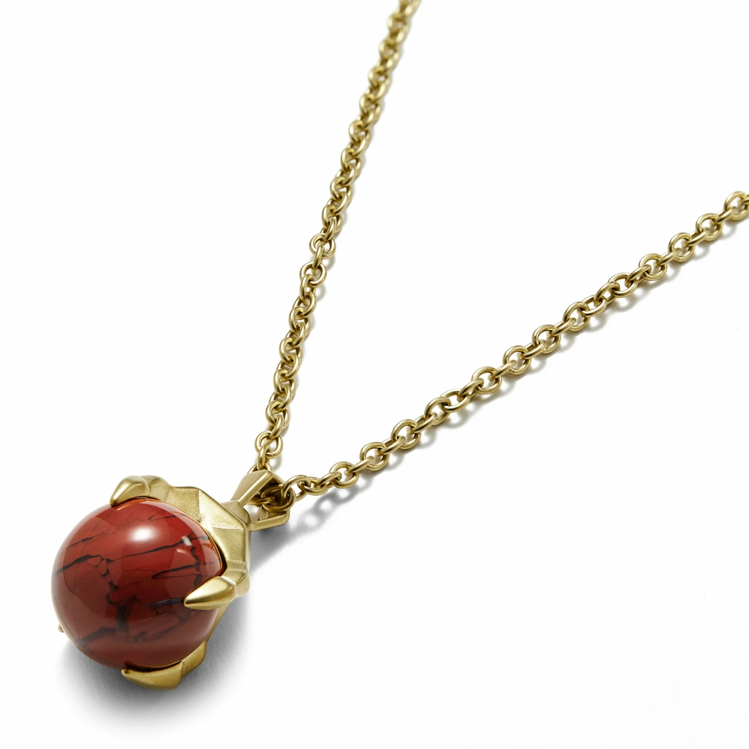 Moody Mason Gold-Tone Claw & Red Jasper Stone Cable Chain Necklace 4 Moody Mason Gold-Tone Claw & Red Jasper Stone Cable Chain Necklace - Image 2