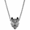 Moody Mason Silver-Tone Stainless Steel With Wolf Head Cable Chain Necklace 1 Moody Mason Silver-Tone Stainless Steel With Wolf Head Cable Chain Necklace -MEN NECKLACES shop 21468 1