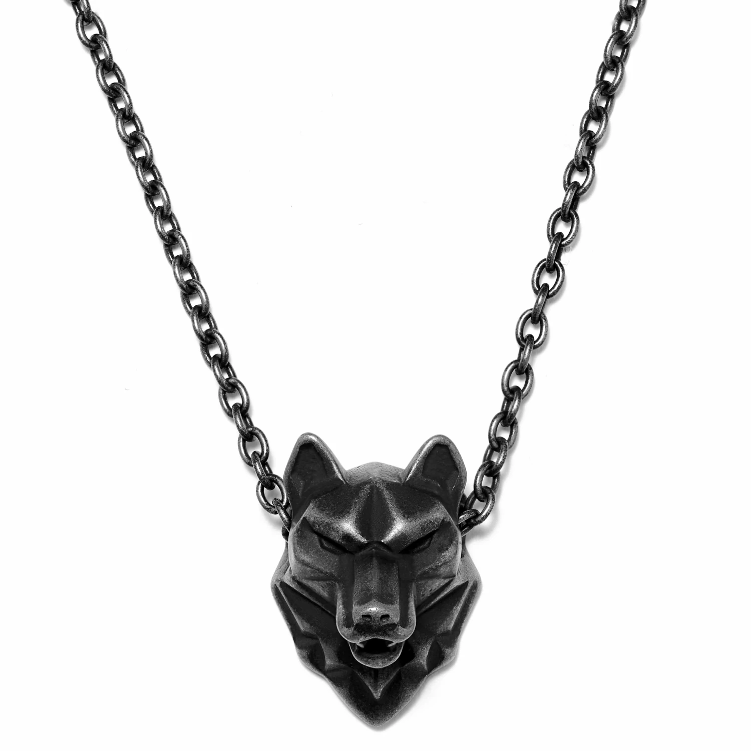 Moody Mason Jax Grey Stainless Steel Wolf Necklace 3 Moody Mason Jax Grey Stainless Steel Wolf Necklace