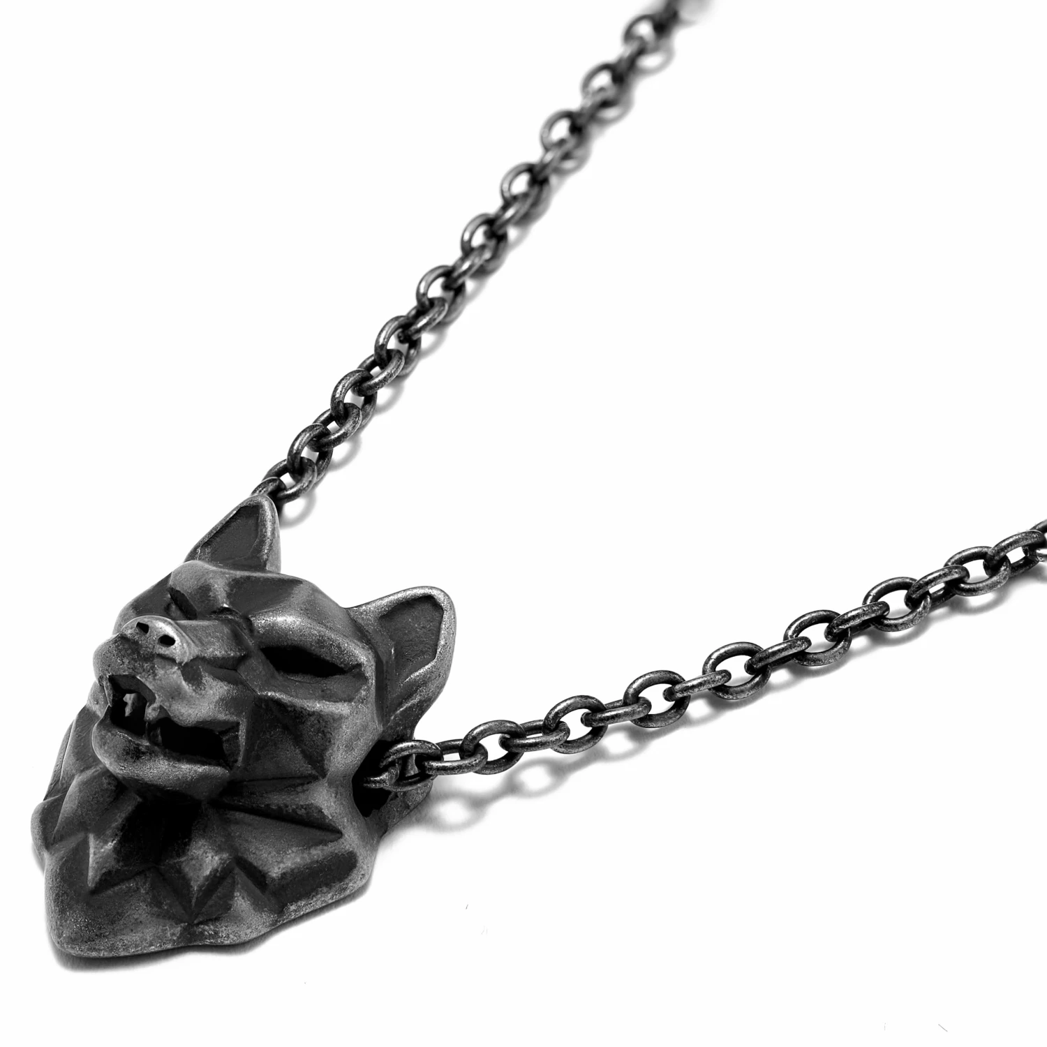 Moody Mason Jax Grey Stainless Steel Wolf Necklace 4 Moody Mason Jax Grey Stainless Steel Wolf Necklace - Image 2