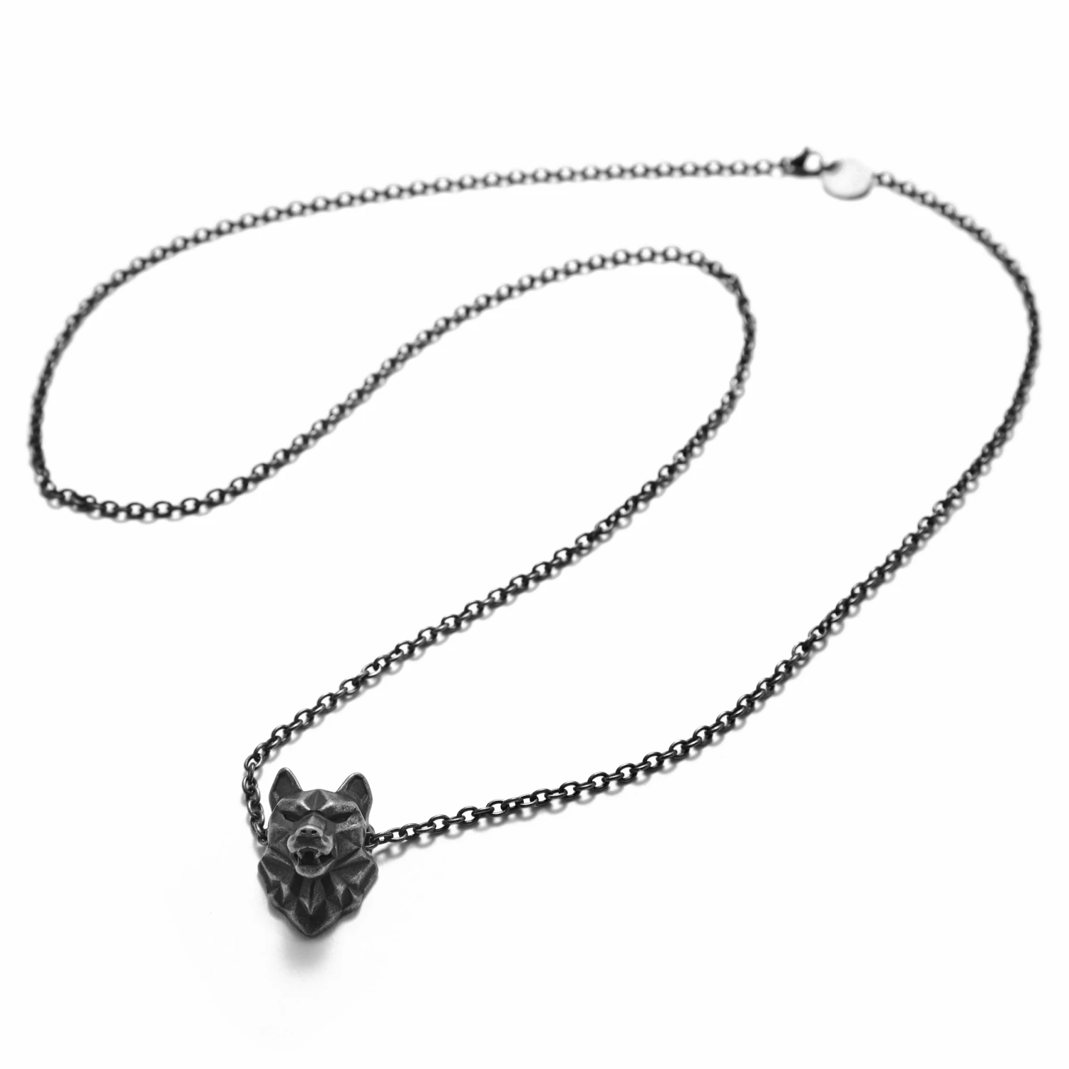 Moody Mason Jax Grey Stainless Steel Wolf Necklace 5 Moody Mason Jax Grey Stainless Steel Wolf Necklace - Image 3