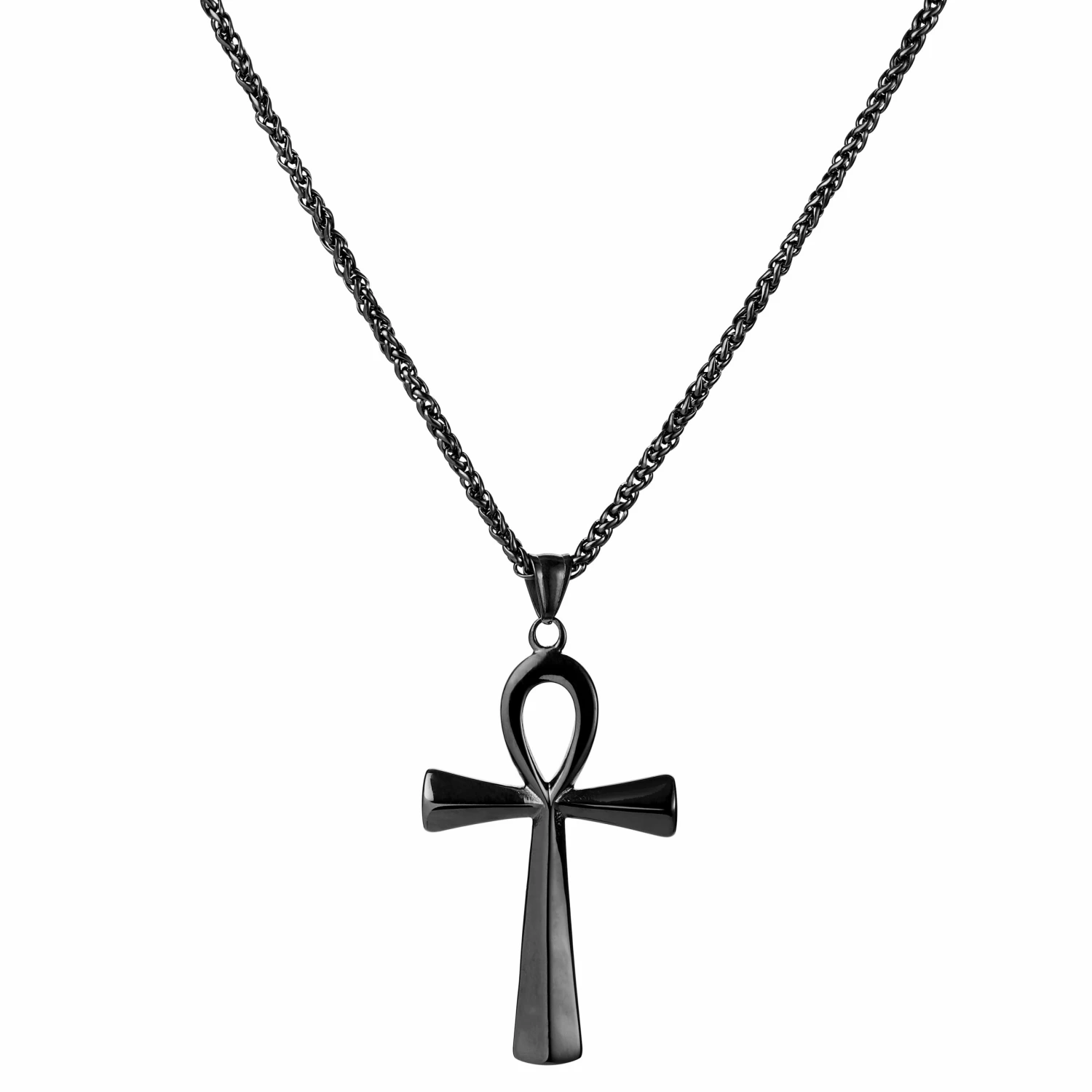 Fort Tempus Ankh | Black Stainless Steel Ankh Curb Chain Necklace 3 Fort Tempus Ankh | Black Stainless Steel Ankh Curb Chain Necklace