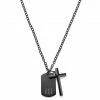 Lucleon Gunmetal Stainless Steel Dog Tag & Cross Cable Chain Necklace 1 Lucleon Gunmetal Stainless Steel Dog Tag & Cross Cable Chain Necklace -MEN NECKLACES shop 23 243b7b80a71d6d7ae58abd3380984f3df