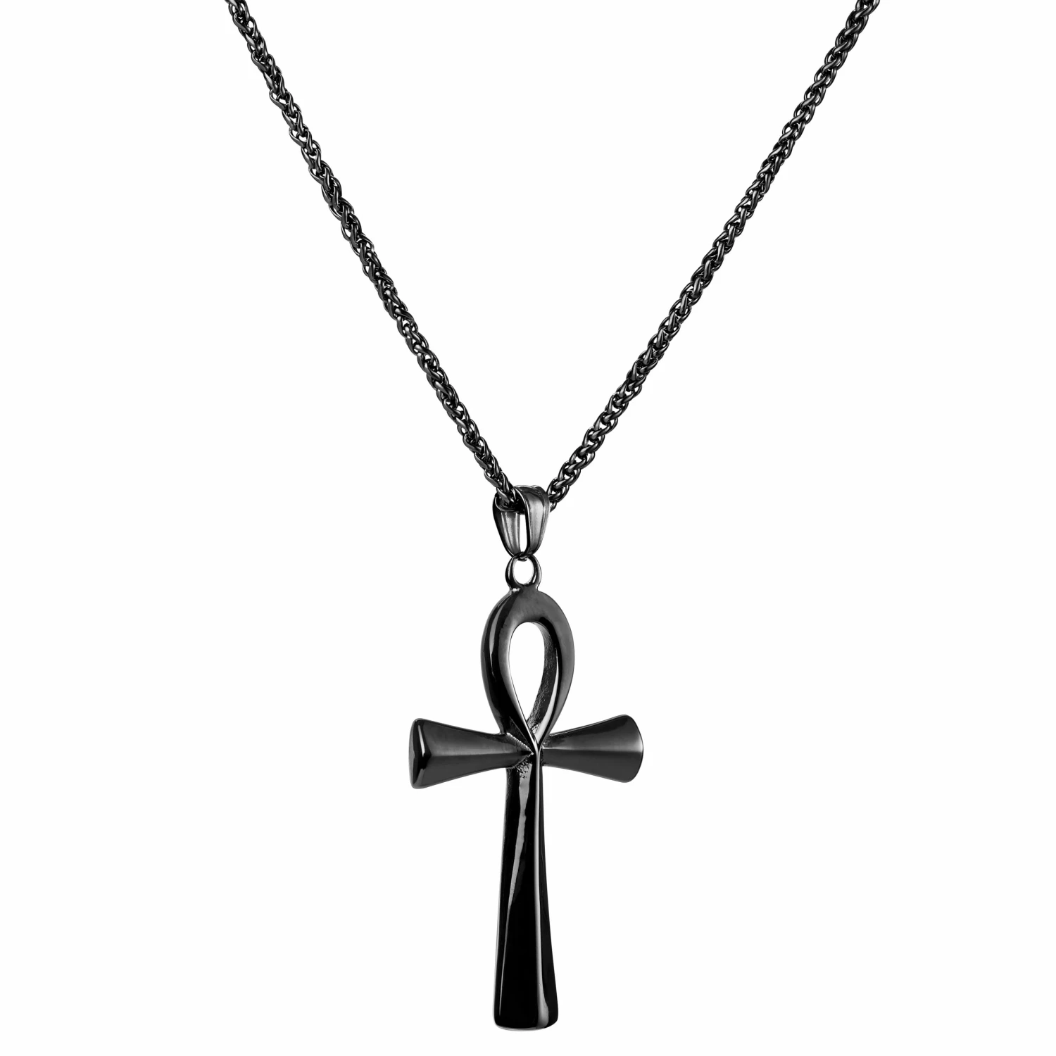 Fort Tempus Ankh | Black Stainless Steel Ankh Curb Chain Necklace 7 Fort Tempus Ankh | Black Stainless Steel Ankh Curb Chain Necklace - Image 5