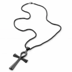 Fort Tempus Ankh | Black Stainless Steel Ankh Curb Chain Necklace 13 Fort Tempus Ankh | Black Stainless Steel Ankh Curb Chain Necklace -MEN NECKLACES shop 23 4 copy 4